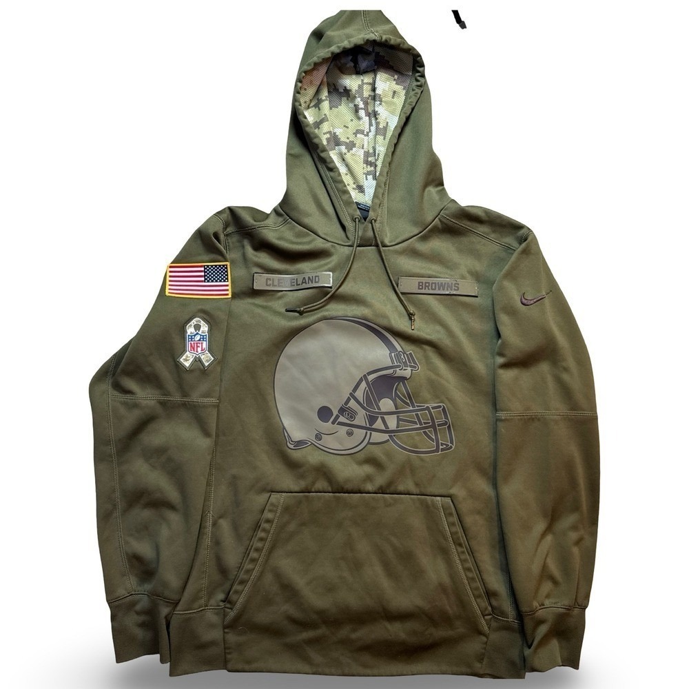 Nike Hoodie Mens Medium Green Cleveland Browns Salute To Service NFL Football